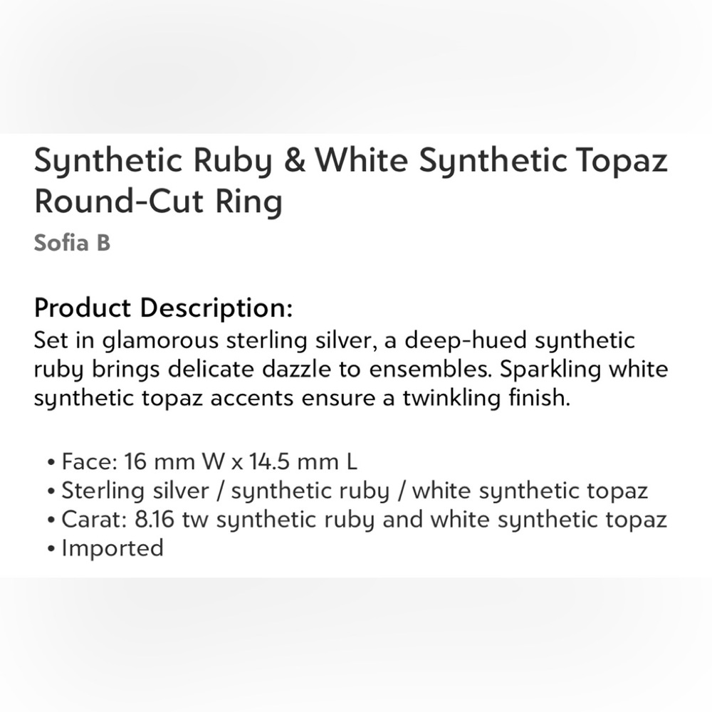 Euc Sterling Silver Synthetic Ruby And White Topa… - image 7